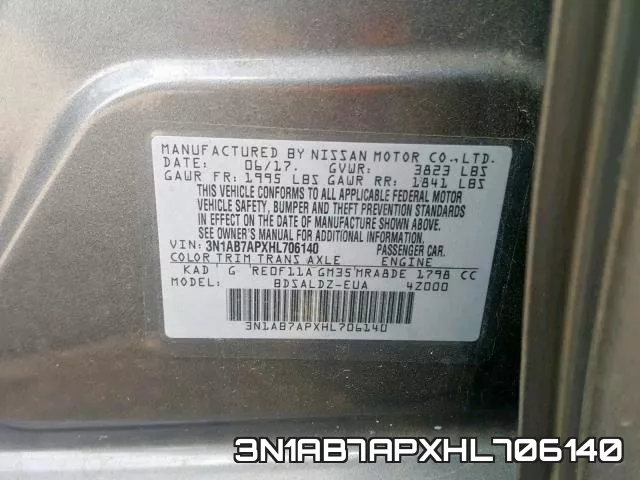 3N1AB7APXHL706140 фото 2