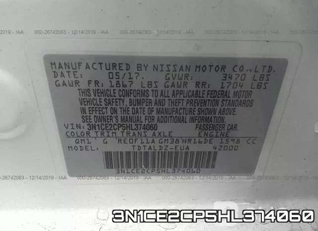 3N1CE2CP5HL374060 фото 10