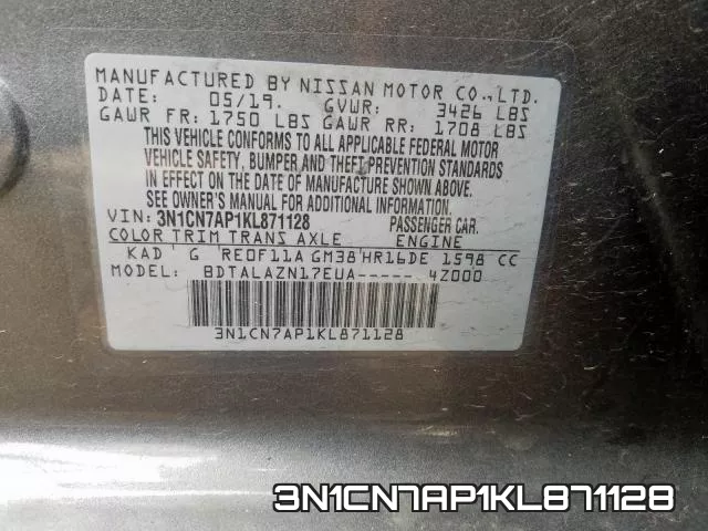 3N1CN7AP1KL871128 фото 2
