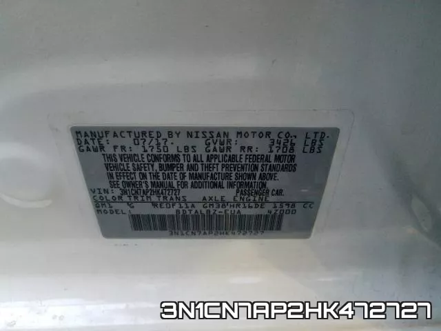 3N1CN7AP2HK472727 фото 2