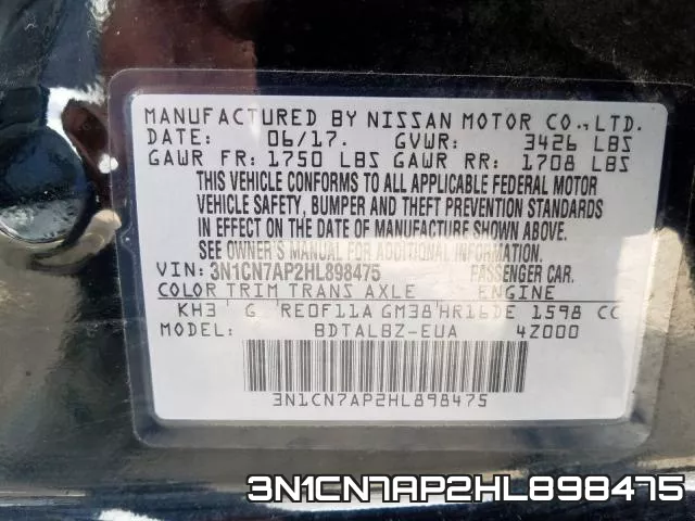 3N1CN7AP2HL898475 фото 2