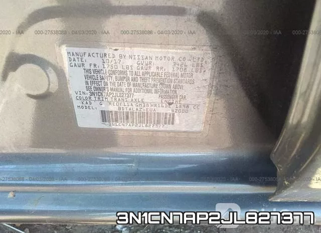 3N1CN7AP2JL827377 фото 10
