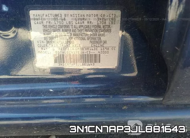 3N1CN7AP3JL881643 фото 10