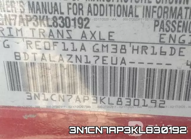 3N1CN7AP3KL830192 фото 10