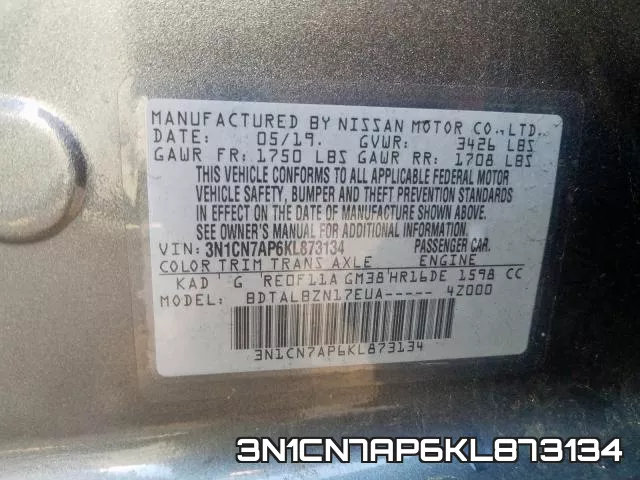 3N1CN7AP6KL873134 фото 2