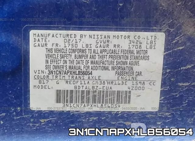 3N1CN7APXHL856054 фото 10