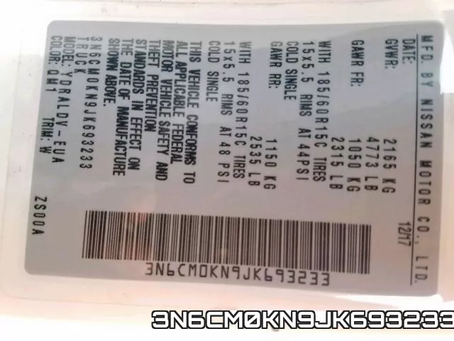 3N6CM0KN9JK693233 фото 2