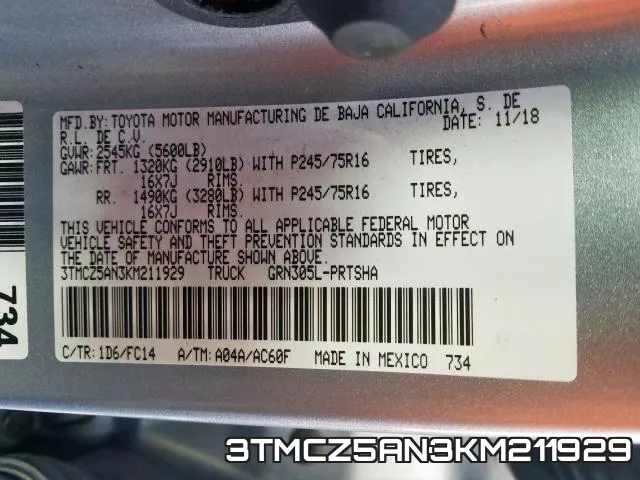 3TMCZ5AN3KM211929 фото 2