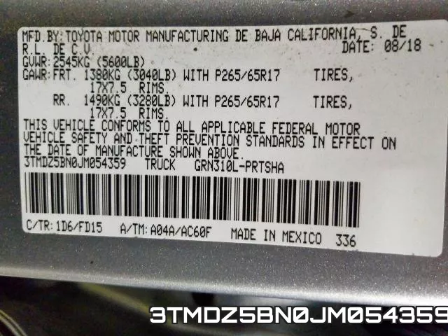 3TMDZ5BN0JM054359 фото 2