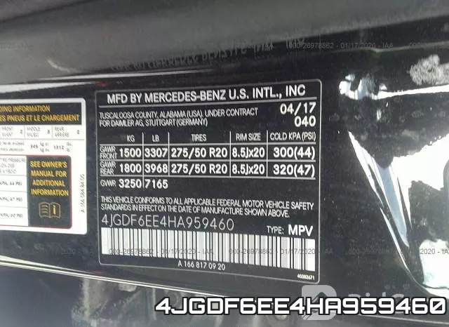 4JGDF6EE4HA959460 фото 10