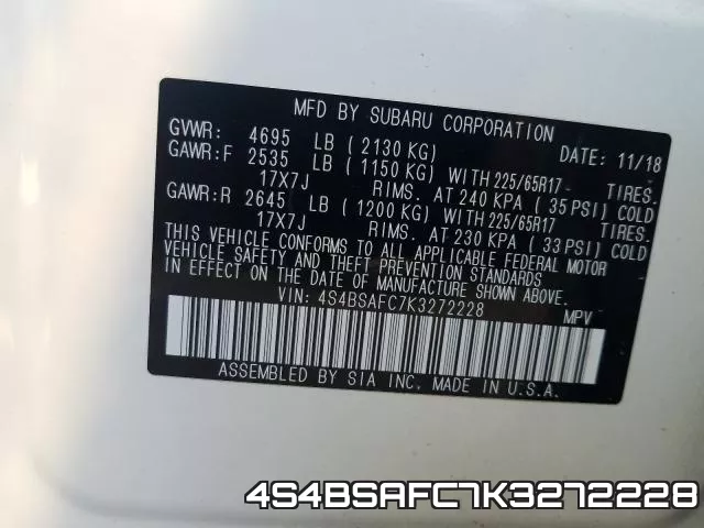 4S4BSAFC7K3272228 фото 2
