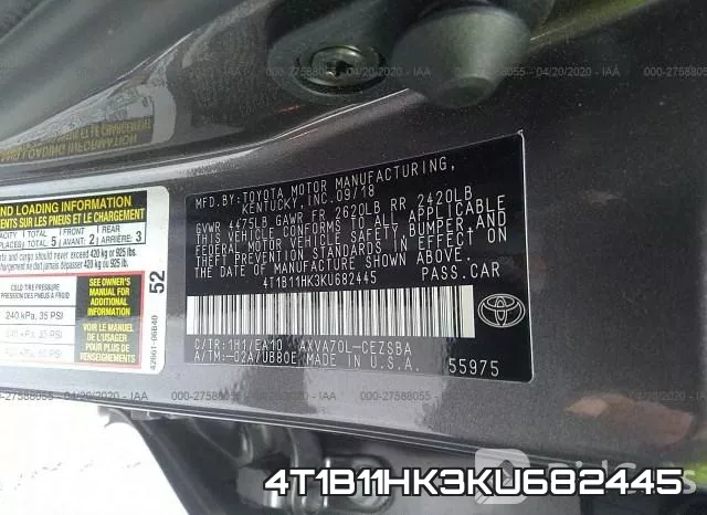 4T1B11HK3KU682445 фото 10