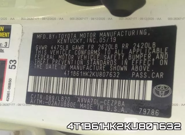 4T1B61HK2KU807632 фото 10