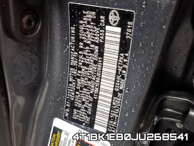 4T1BK1EB0JU268541 фото 2