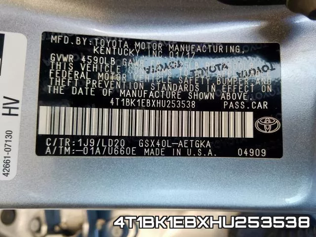 4T1BK1EBXHU253538 фото 2