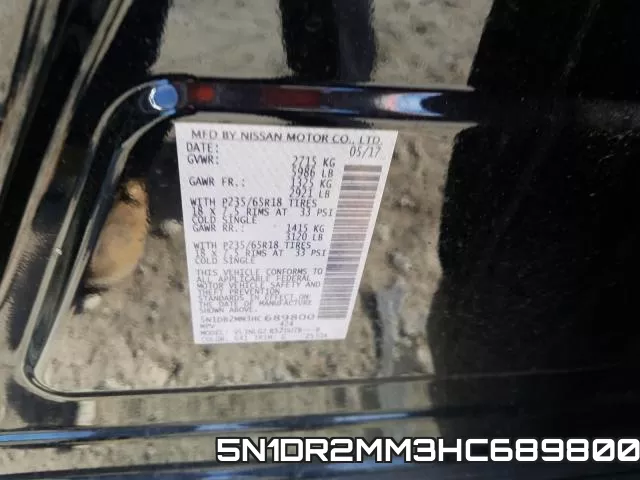 5N1DR2MM3HC689800 фото 2