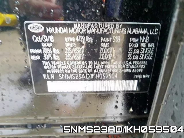 5NMS23AD1KH059504 фото 2