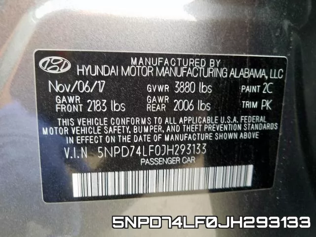 5NPD74LF0JH293133 фото 2