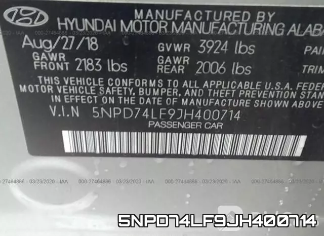 5NPD74LF9JH400714 фото 10