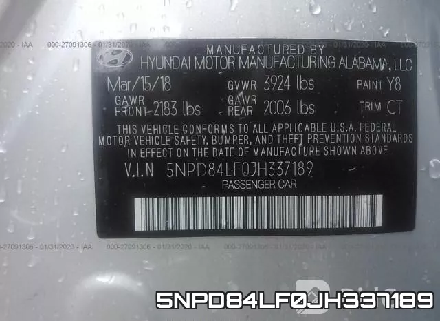5NPD84LF0JH337189 фото 9