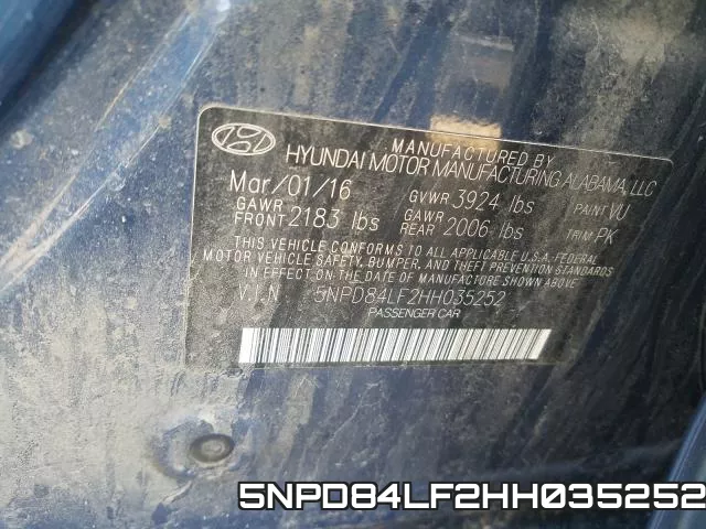 5NPD84LF2HH035252 фото 2