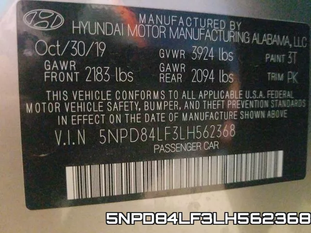 5NPD84LF3LH562368 фото 2