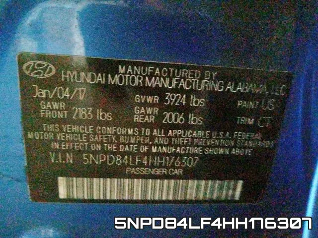 5NPD84LF4HH176307 фото 2