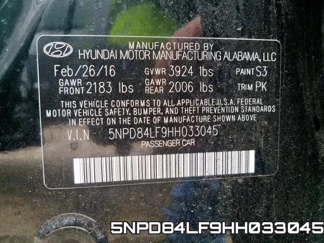 5NPD84LF9HH033045 фото 2