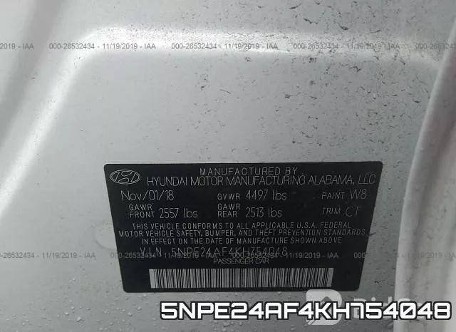 5NPE24AF4KH754048 фото 10
