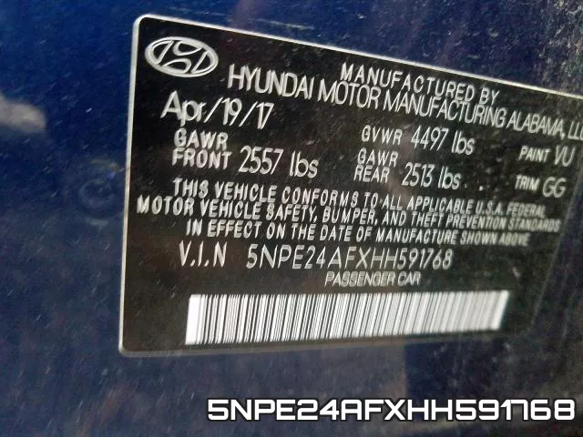 5NPE24AFXHH591768 фото 2