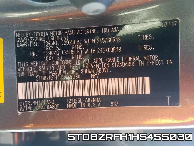 5TDBZRFH1HS455030 фото 2