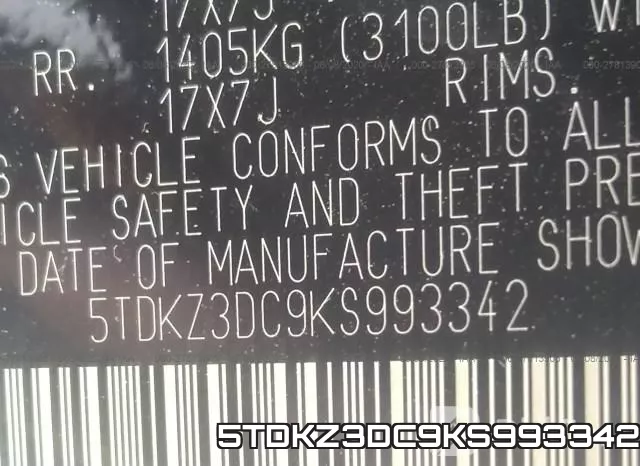 5TDKZ3DC9KS993342 фото 10