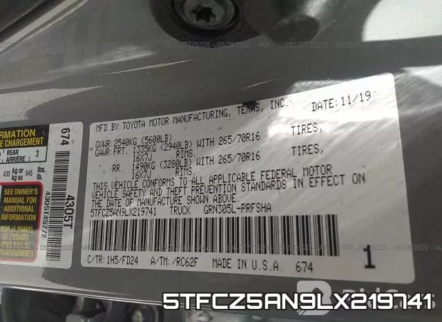 5TFCZ5AN9LX219741 фото 10