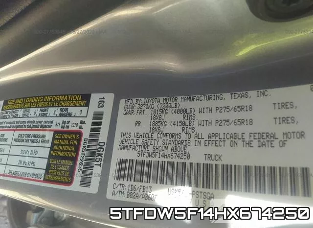 5TFDW5F14HX674250 фото 10