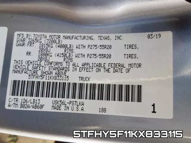 5TFHY5F11KX833115 фото 2
