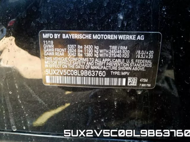 5UX2V5C08L9B63760 фото 2