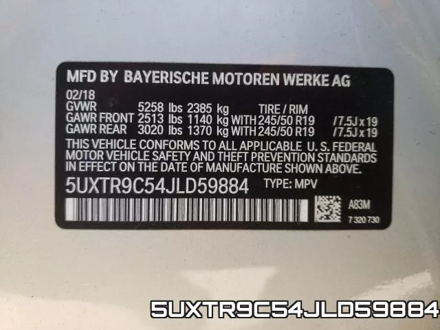 5UXTR9C54JLD59884 фото 2