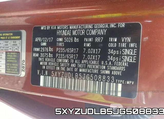 5XYZUDLB5JG508833 фото 10