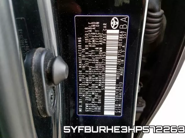 5YFBURHE3HP572263 фото 2