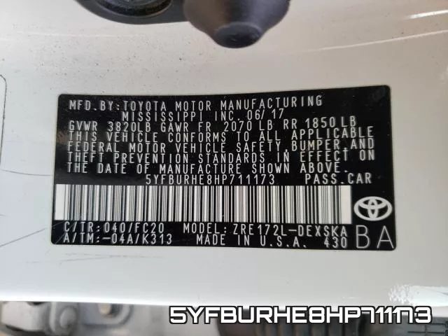 5YFBURHE8HP711173 фото 2