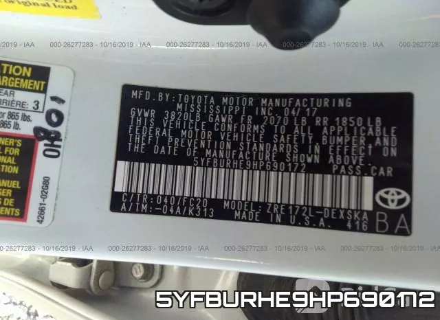 5YFBURHE9HP690172 фото 10