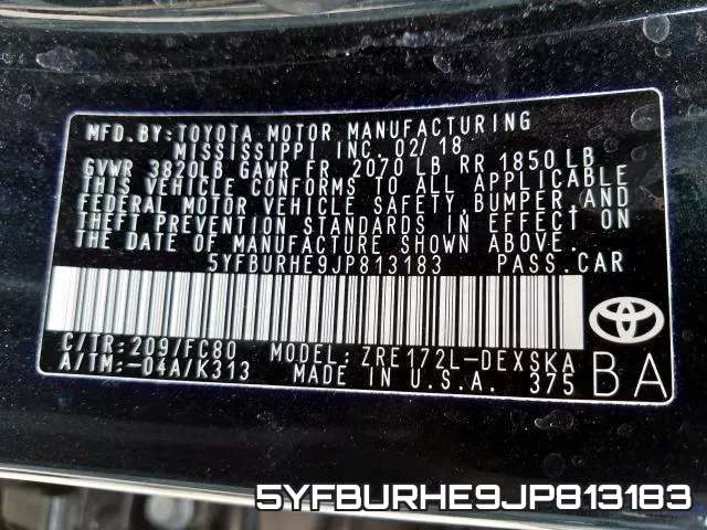 5YFBURHE9JP813183 фото 2