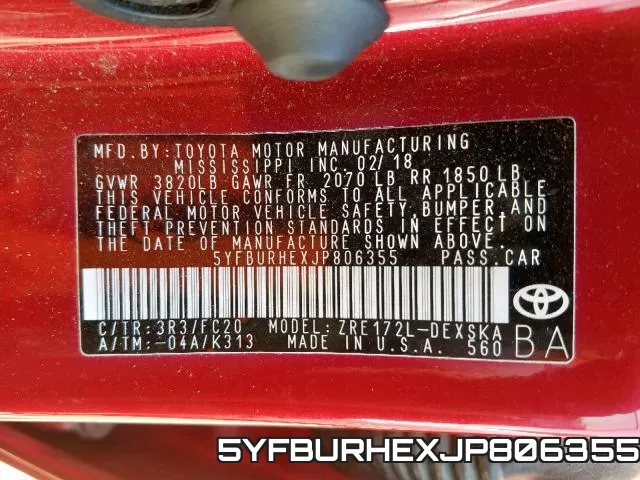 5YFBURHEXJP806355 фото 2