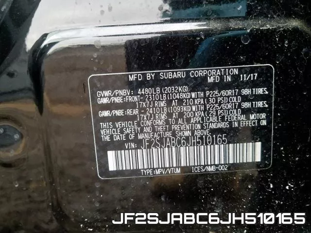 JF2SJABC6JH510165 фото 2