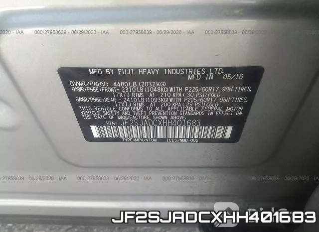JF2SJADCXHH401683 фото 10