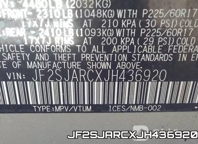 JF2SJARCXJH436920 фото 10