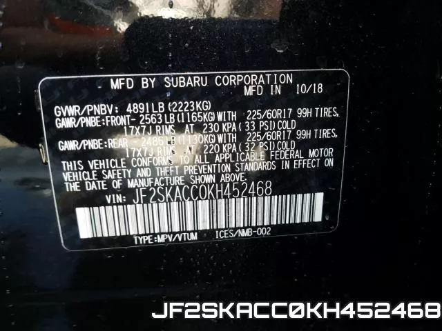 JF2SKACC0KH452468 фото 2