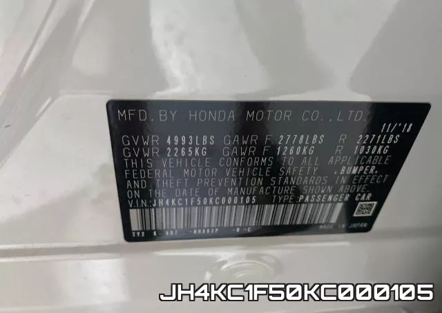 JH4KC1F50KC000105 фото 2