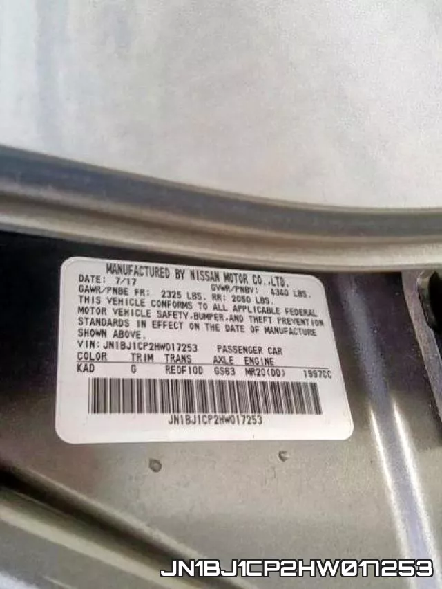 JN1BJ1CP2HW017253 фото 2