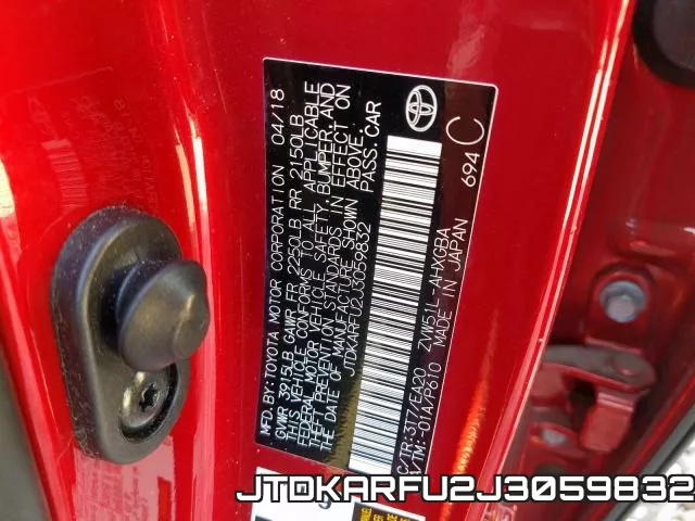 JTDKARFU2J3059832 фото 2